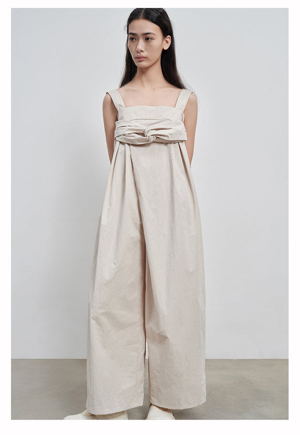 asymmetrical front detail jumpsuit