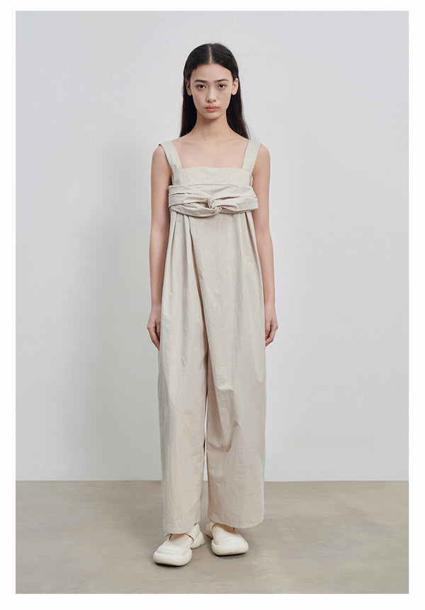 asymmetrical front detail jumpsuit