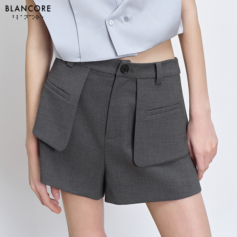 pocket layered A-line shorts