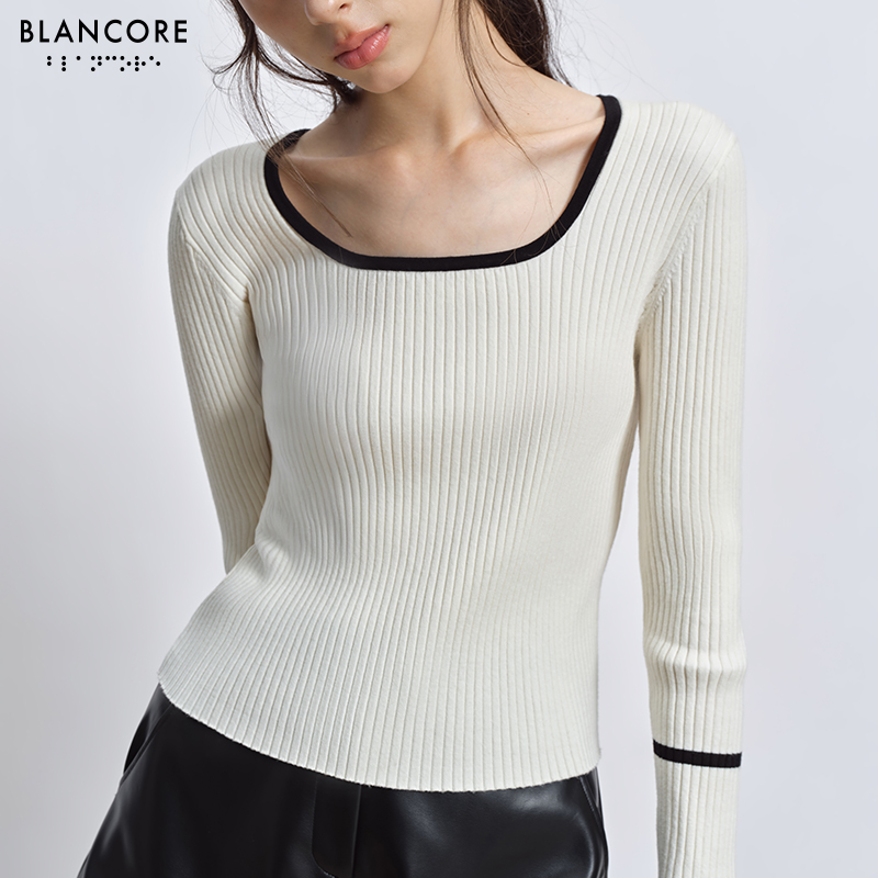 square neck knitted top