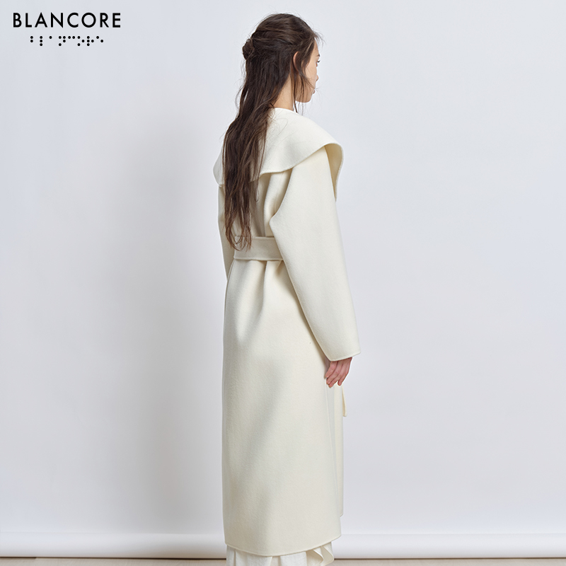 asymmetrical lapel long coat