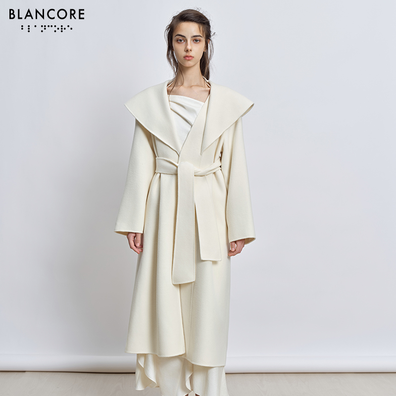 asymmetrical lapel long coat