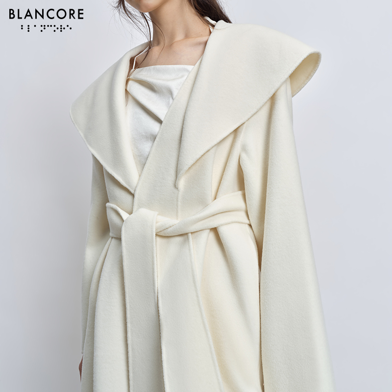 asymmetrical lapel long coat