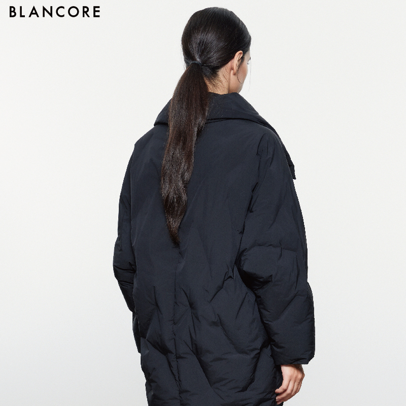 lapel cocoon down jacket