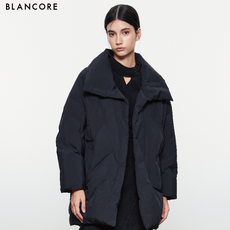 lapel cocoon down jacket