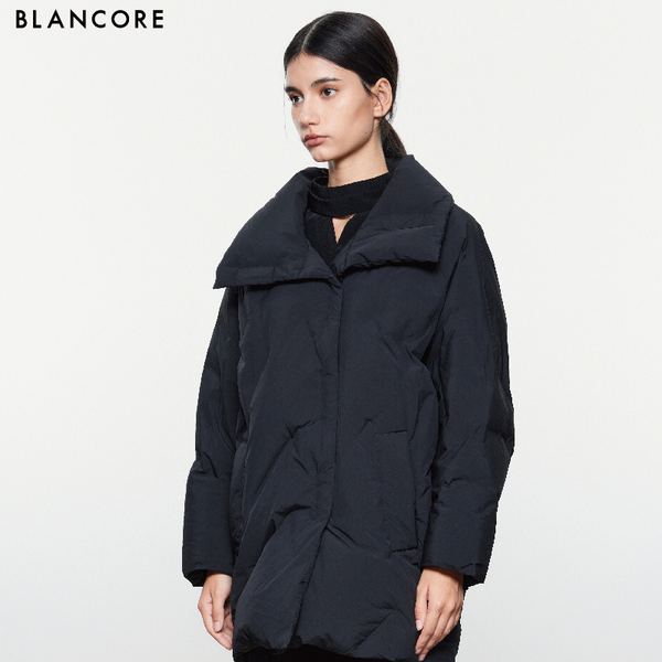 lapel cocoon down jacket