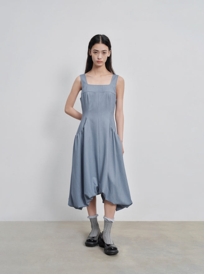 Faux denim “bud“ tank top dress