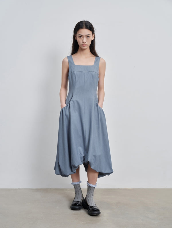 Faux denim “bud“ tank top dress