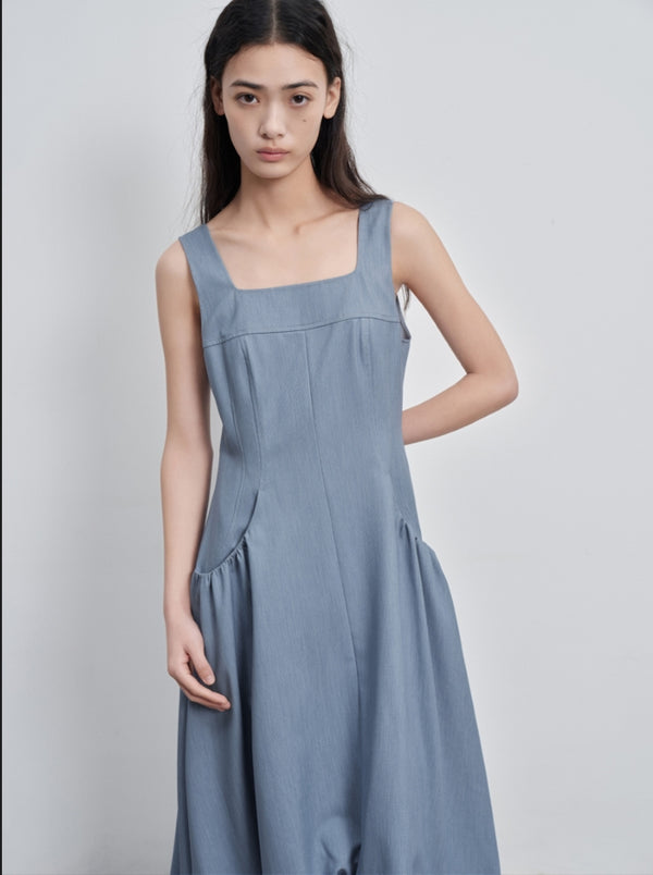 Faux denim “bud“ tank top dress