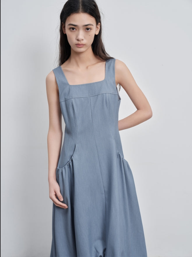 Faux denim “bud“ tank top dress