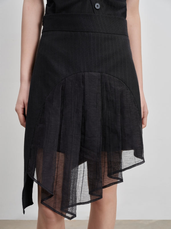 mesh paneled skirt