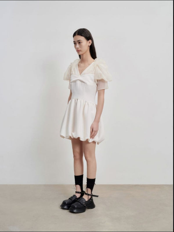 mesh paneled "bud" dress