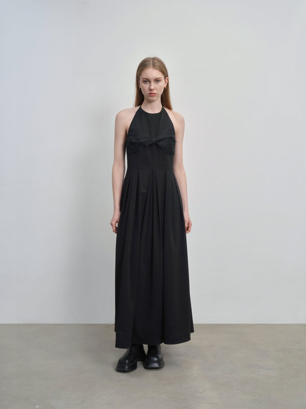 pleated A-line dress