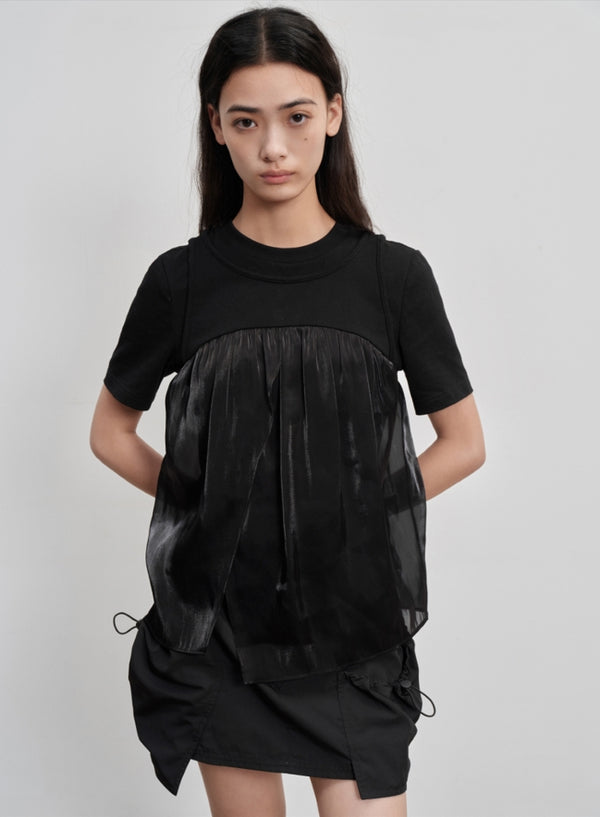 mesh paneled t-shirt