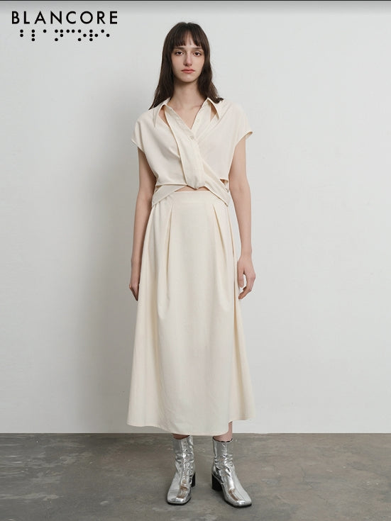 deconstructed shirt dress