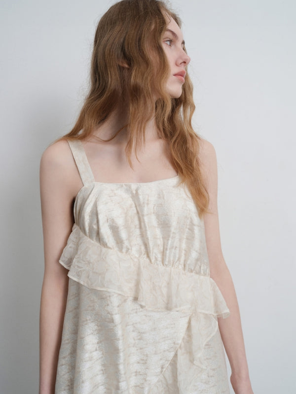 ruffled puffy cami dress