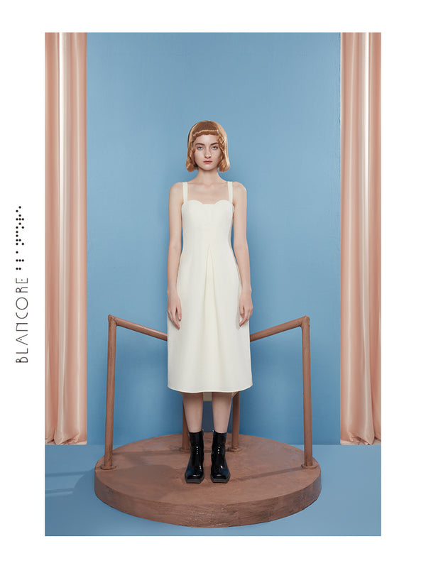 COCCON-SHAPED SUSPENDER DRESS